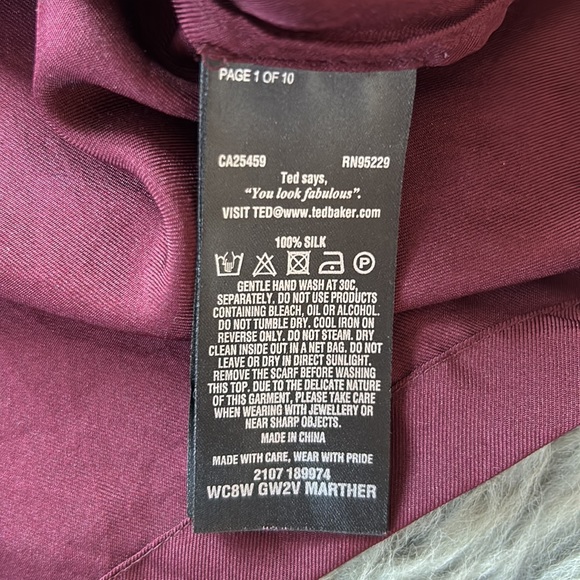 Ted Baker 100%Silk Mockneck Top - Picture 5 of 7